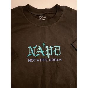 NAPD Not A Pipe‎ Dream Black Graphic T Shirt Men's Skater Size Large NWOT